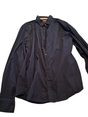 Denim & Flower Navy Microdot Long-Sleeve Button-Up Shirt